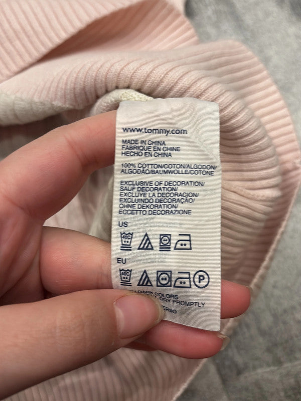 đź›’Pull Tommy Hilfiger Rose et Blanc Taille XLđź›’