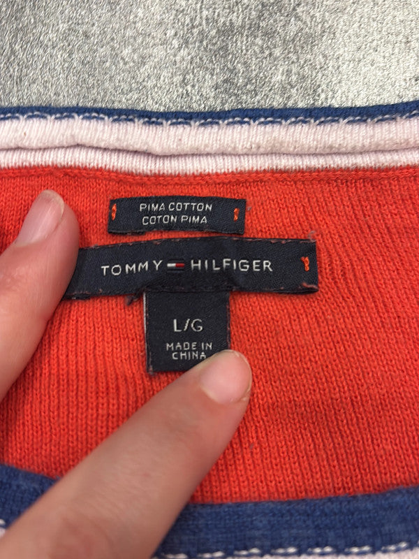 đź›’Pull Tommy Hilfiger Rouge et Blanc Lđź›’