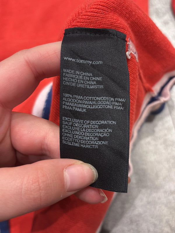đź›’Pull Tommy Hilfiger Rouge et Blanc Lđź›’