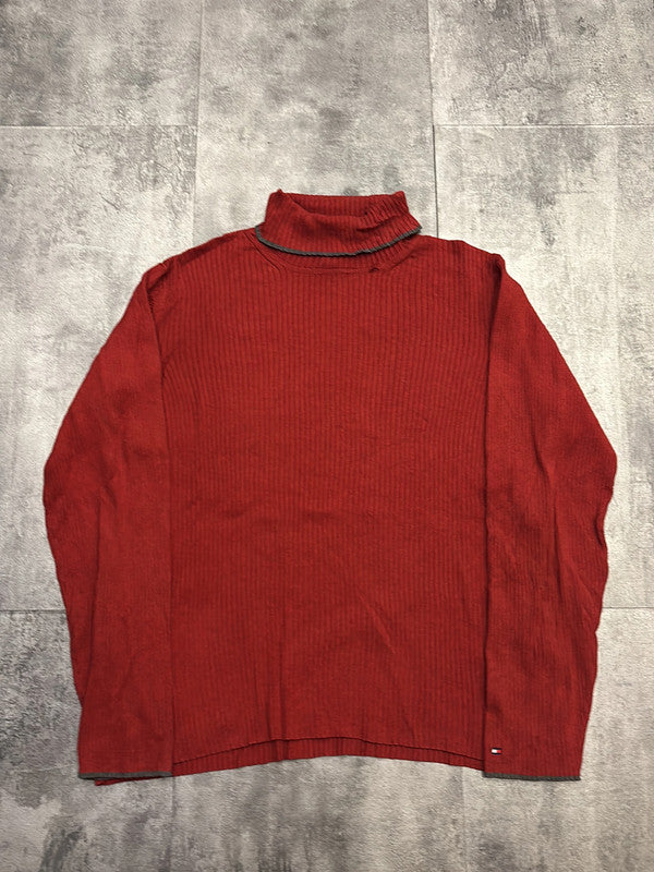 🛒Pull col roulé Tommy Hilfiger rouge taille L🛒