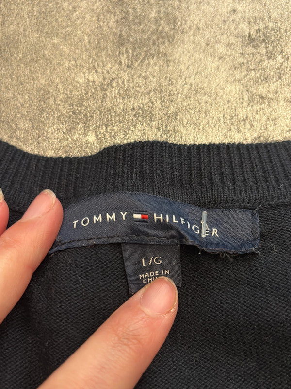 🛒Pull Tommy Hilfiger Noir avec Détails Dorés Taille L🛒