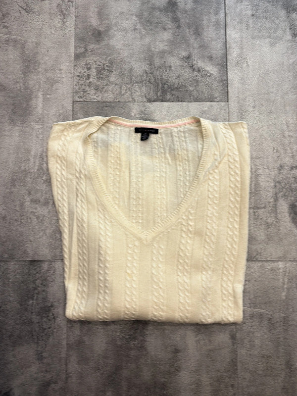 🛒Pull Blanc Crème Tommy Hilfiger Taille XXXL🛒