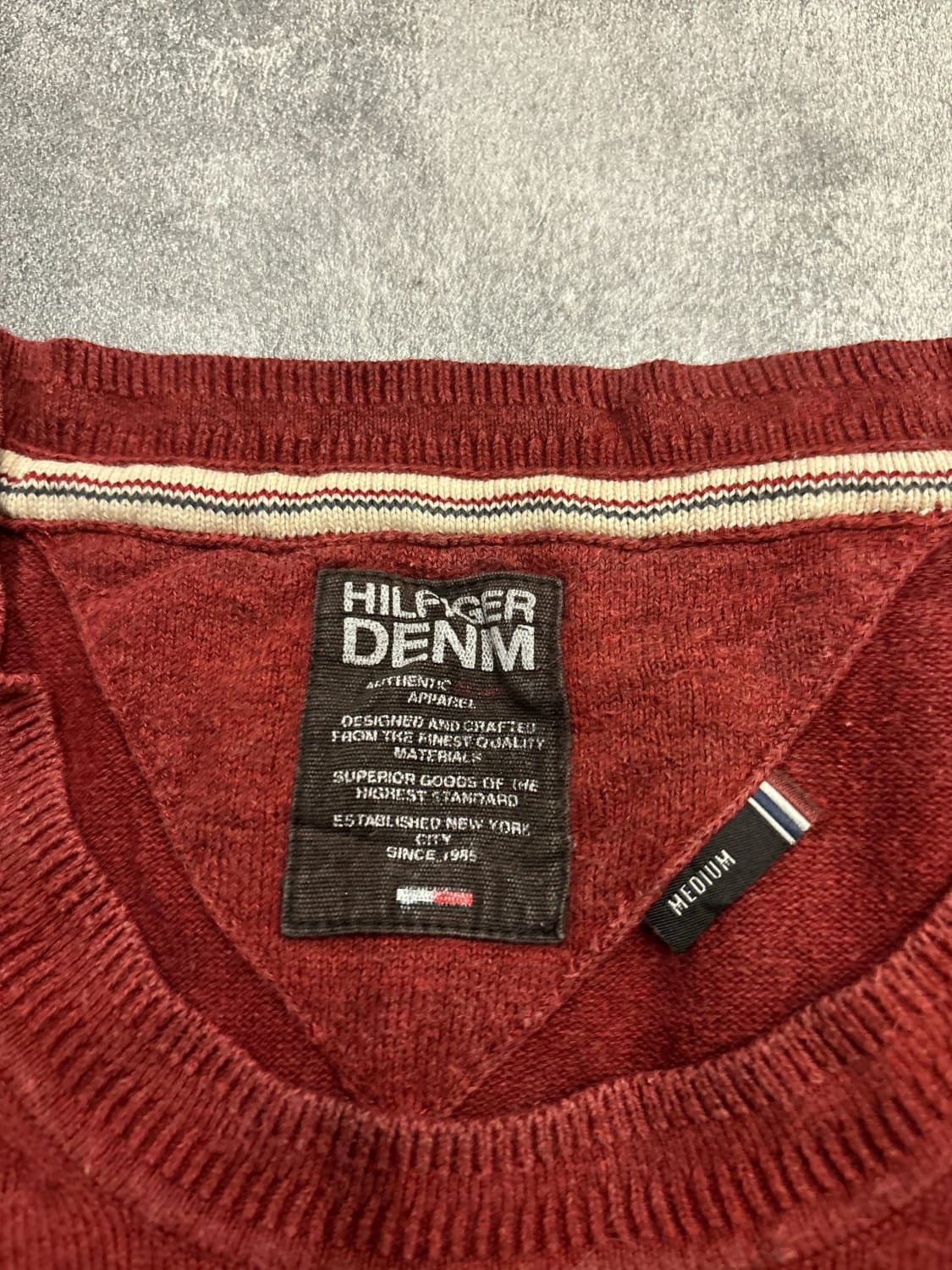 đź›’Pull Hilfiger Denim M Rouge đź›’