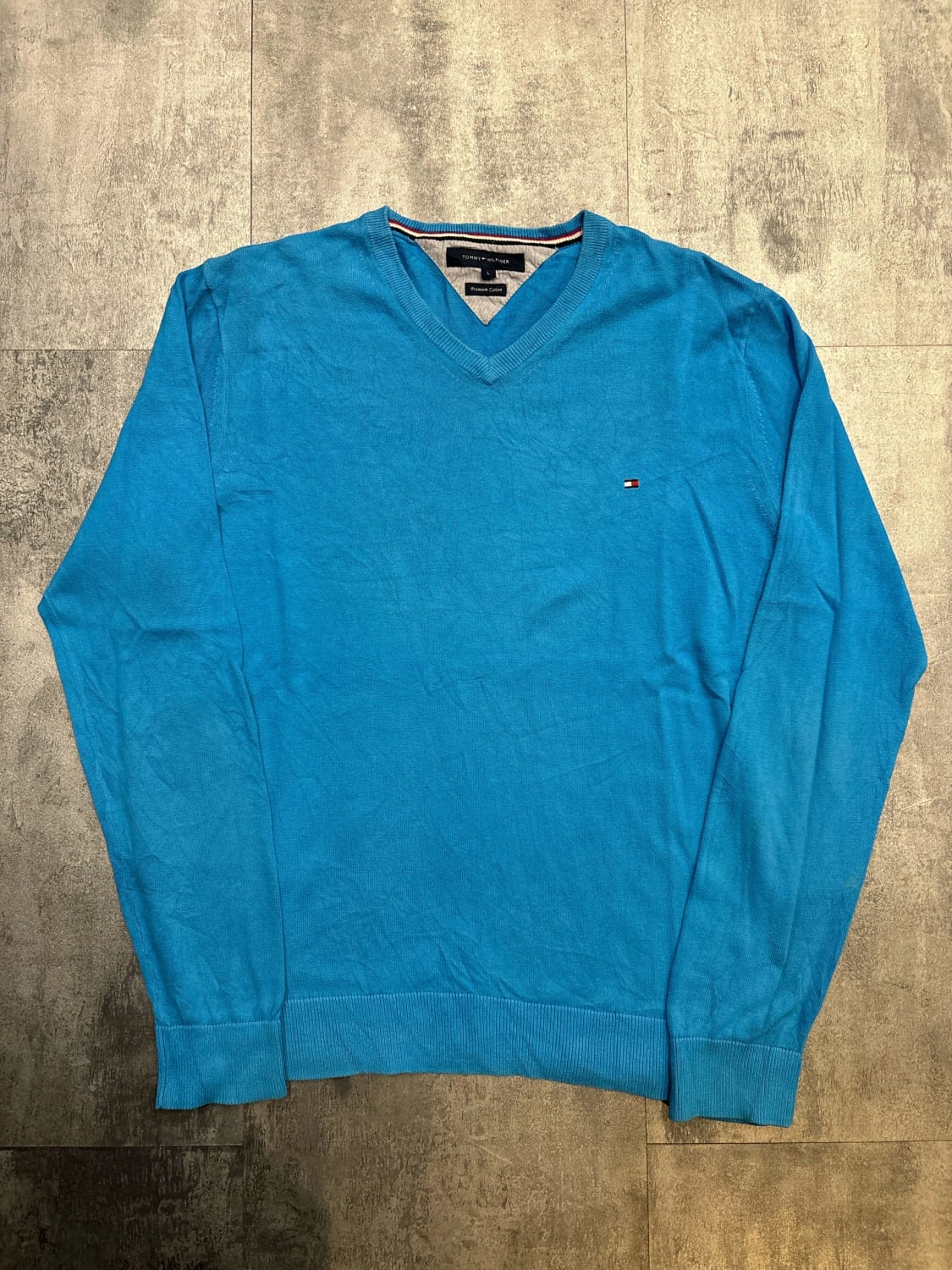 đź›’Pull Tommy Hilfiger Bleu Turquoise Taille Lđź›’