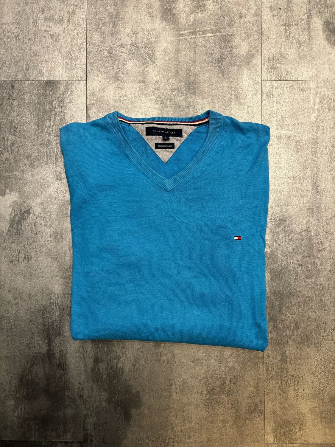 đź›’Pull Tommy Hilfiger Bleu Turquoise Taille Lđź›’