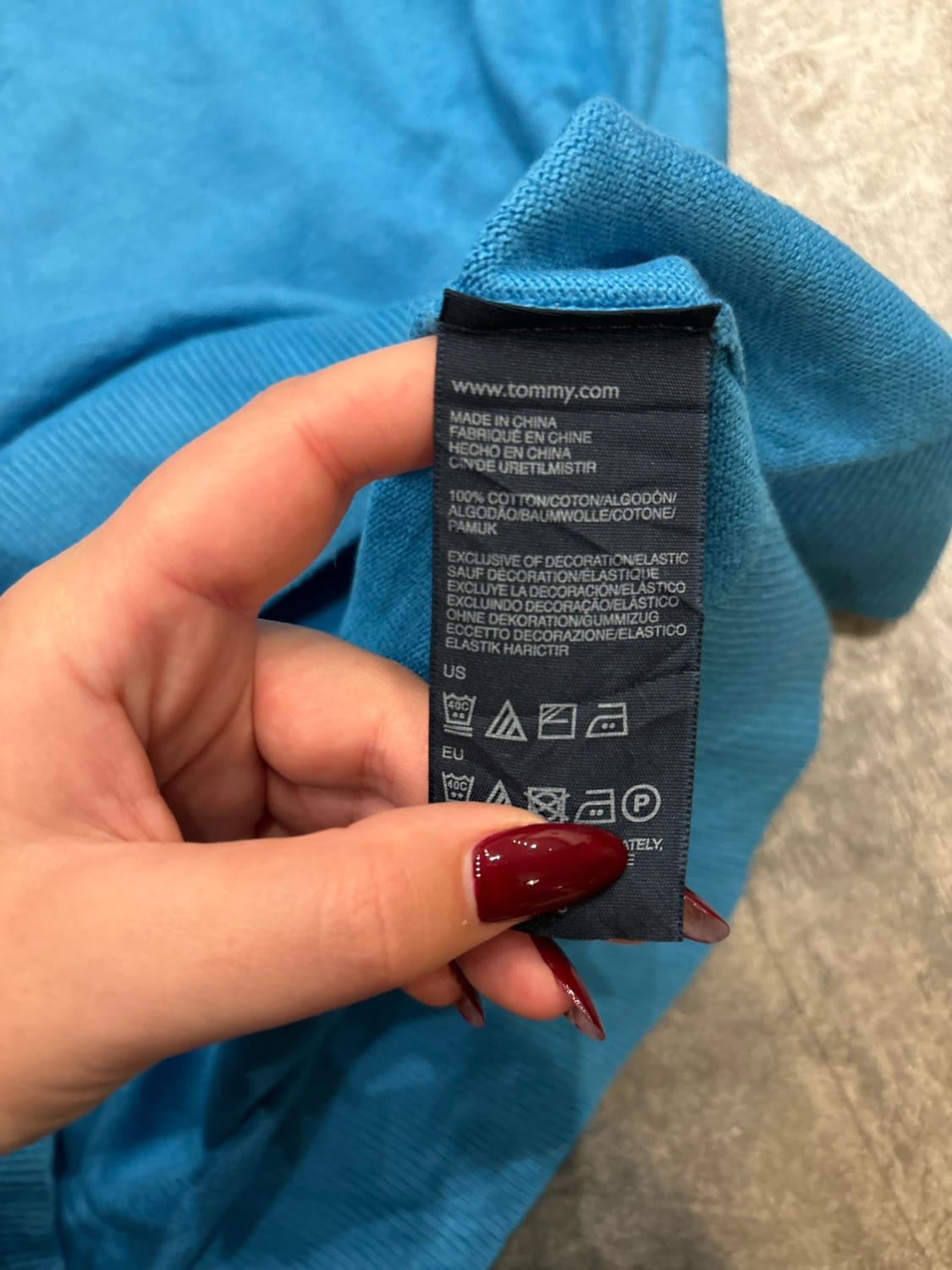 đź›’Pull Tommy Hilfiger Bleu Turquoise Taille Lđź›’