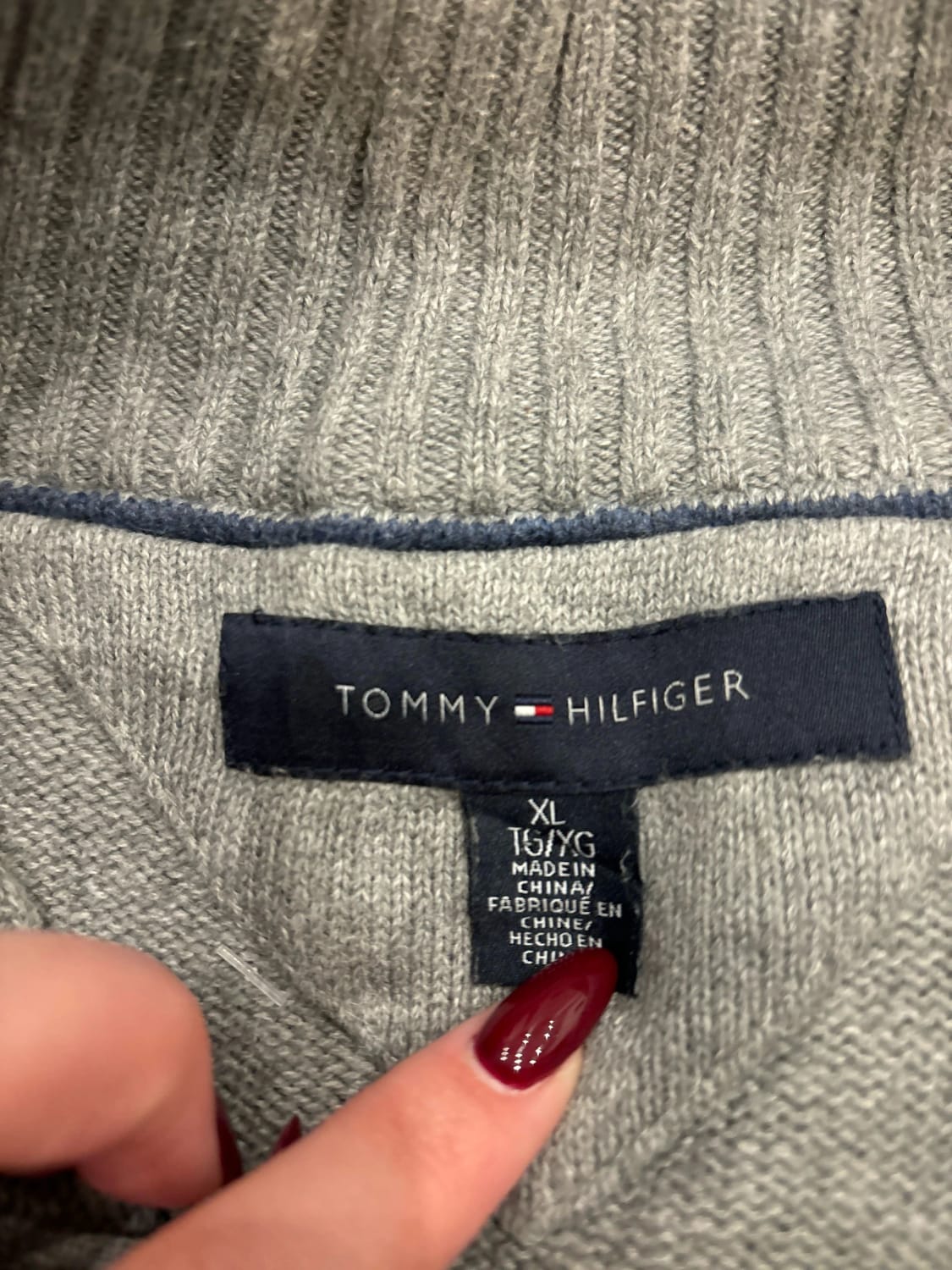 🛒Pull Tommy Hilfiger XL Gris Chiné 🛒