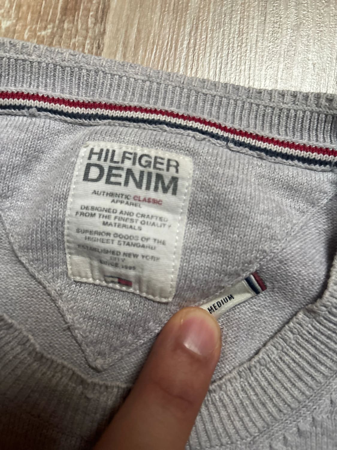 đź›’Pull Hilfiger Denim Gris Taille Mđź›’