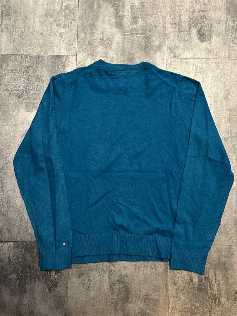 đź›’Pull Tommy Hilfiger Taille M Bleu Turquoiseđź›’