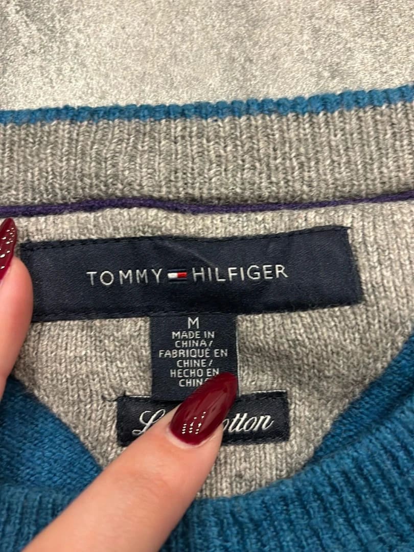 đź›’Pull Tommy Hilfiger Taille M Bleu Turquoiseđź›’