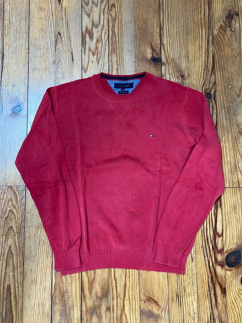 đź›’Pull Tommy Hilfiger Rouge Taille M đź›’