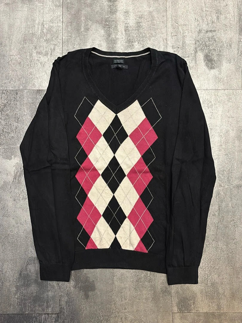 đź›’Pull Tommy Hilfiger Noir Blanc Rose Taille Lđź›’