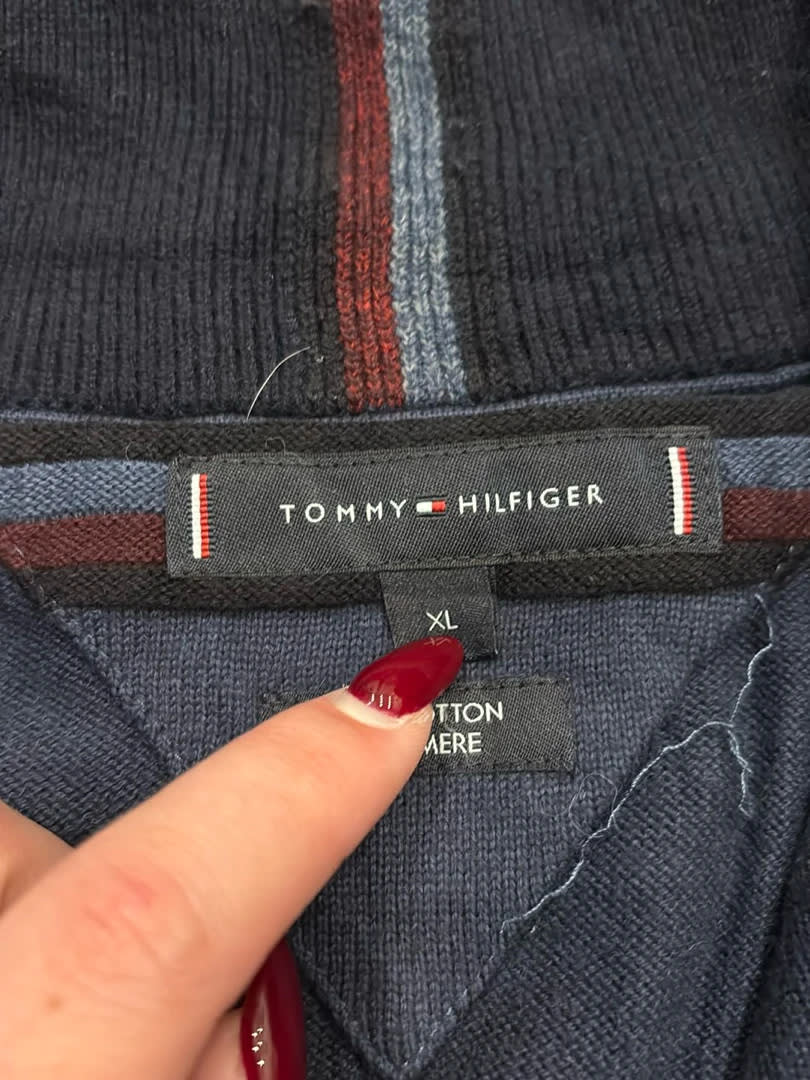 🛒Pull Tommy Hilfiger XL Bleu Marine Zippé🛒