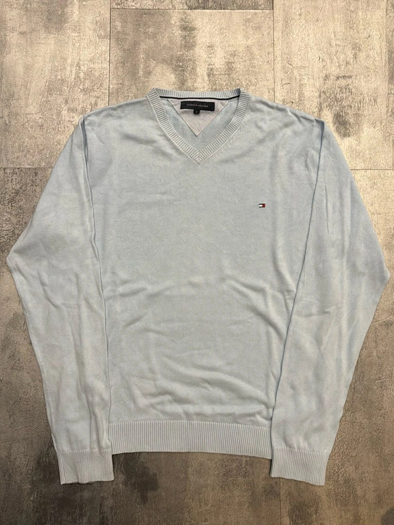 đź›’Pull Tommy Hilfiger Bleu Clair Taille Lđź›’