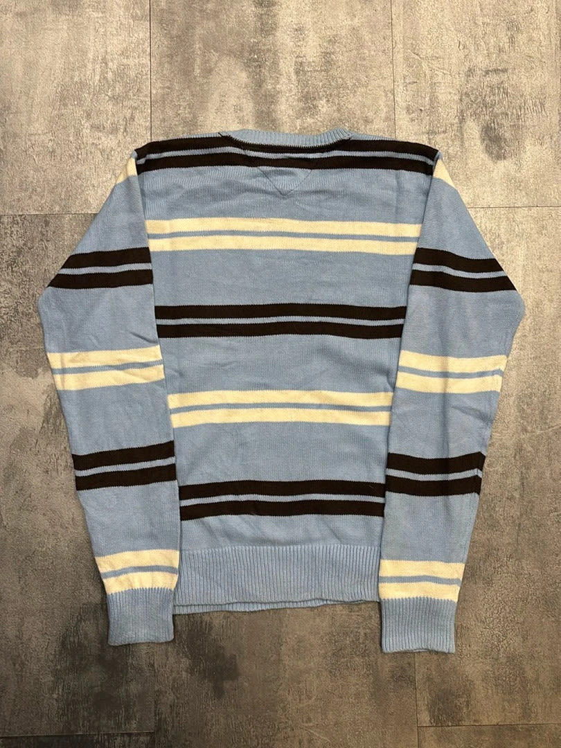 đź›’Pull Tommy Hilfiger Bleu et Marron Taille Sđź›’