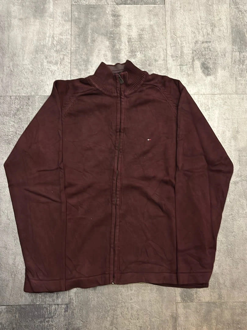 🛒Pull Tommy Hilfiger Taille M Bordeaux Zippé🛒