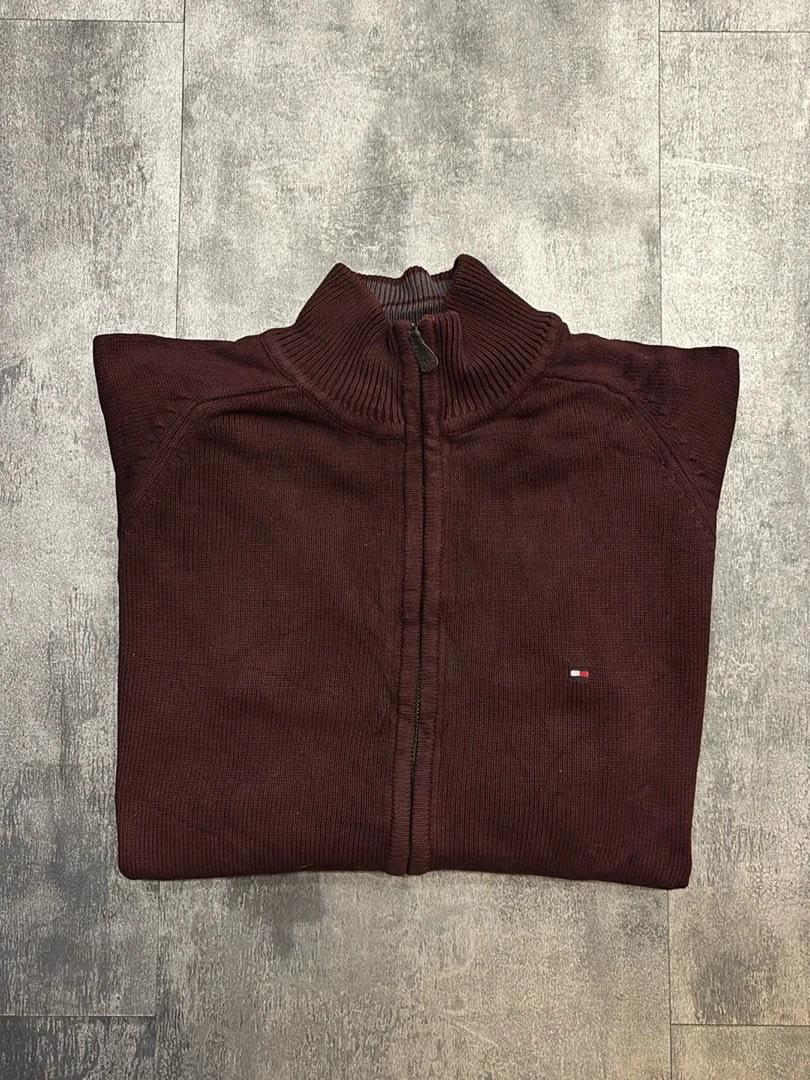 🛒Pull Tommy Hilfiger Taille M Bordeaux Zippé🛒