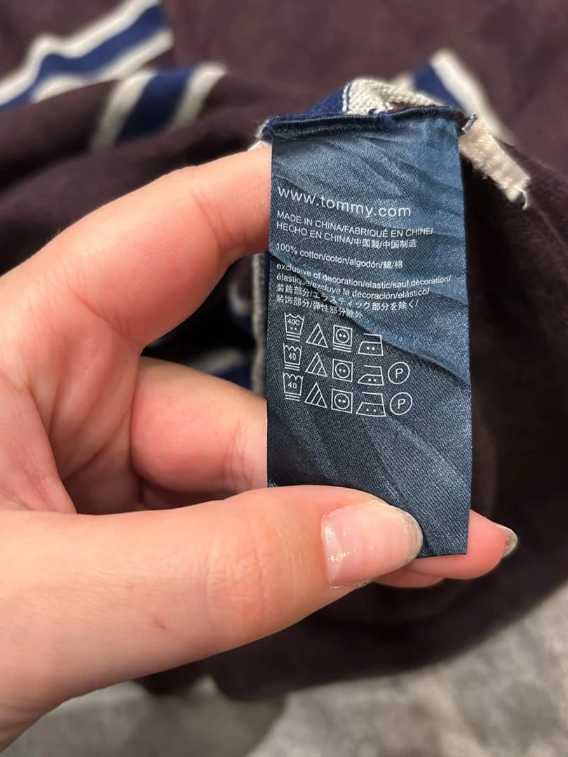 đź›’Pull Tommy Hilfiger XXL rayures marrons et bleuesđź›’
