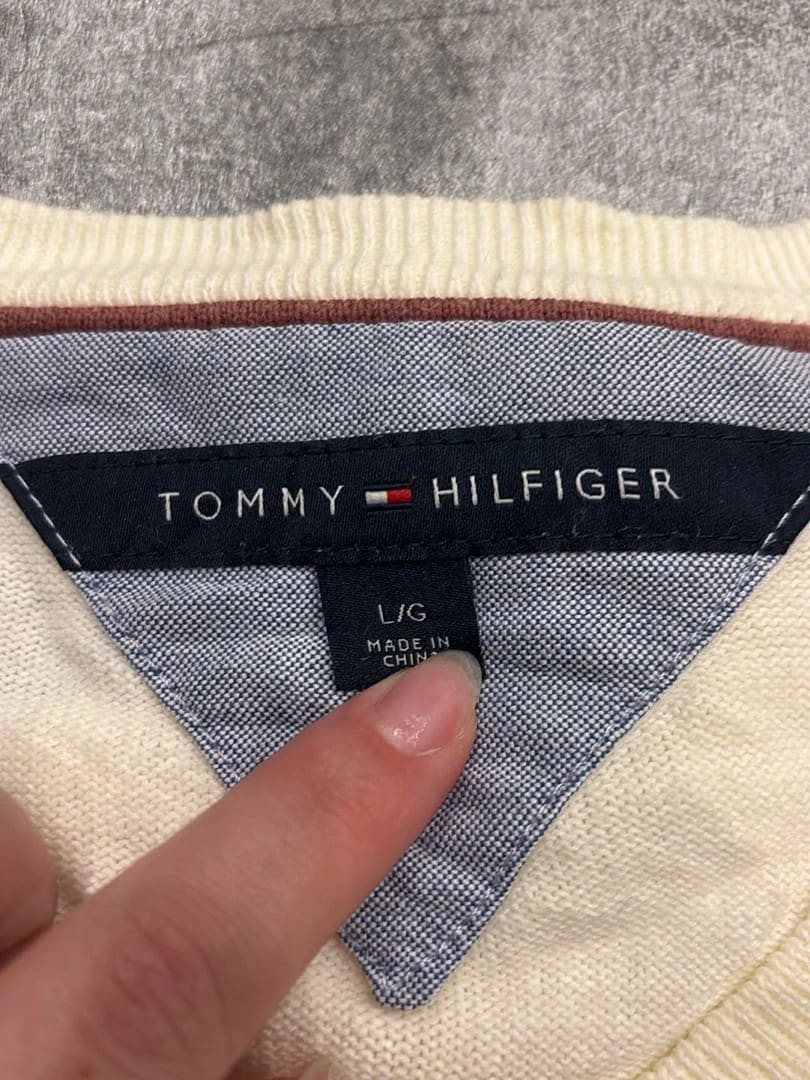 🛒Pull Tommy Hilfiger Crème Taille L🛒