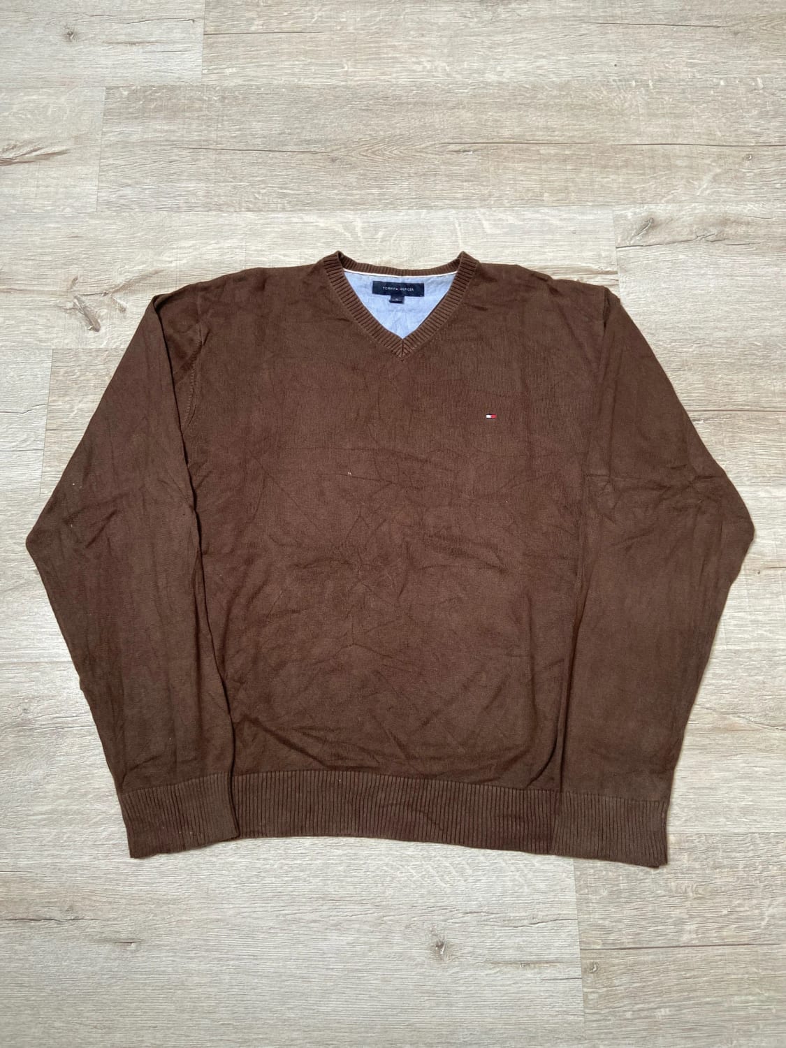 đź›’Pull Tommy Hilfiger XL Marron Col Vđź›’