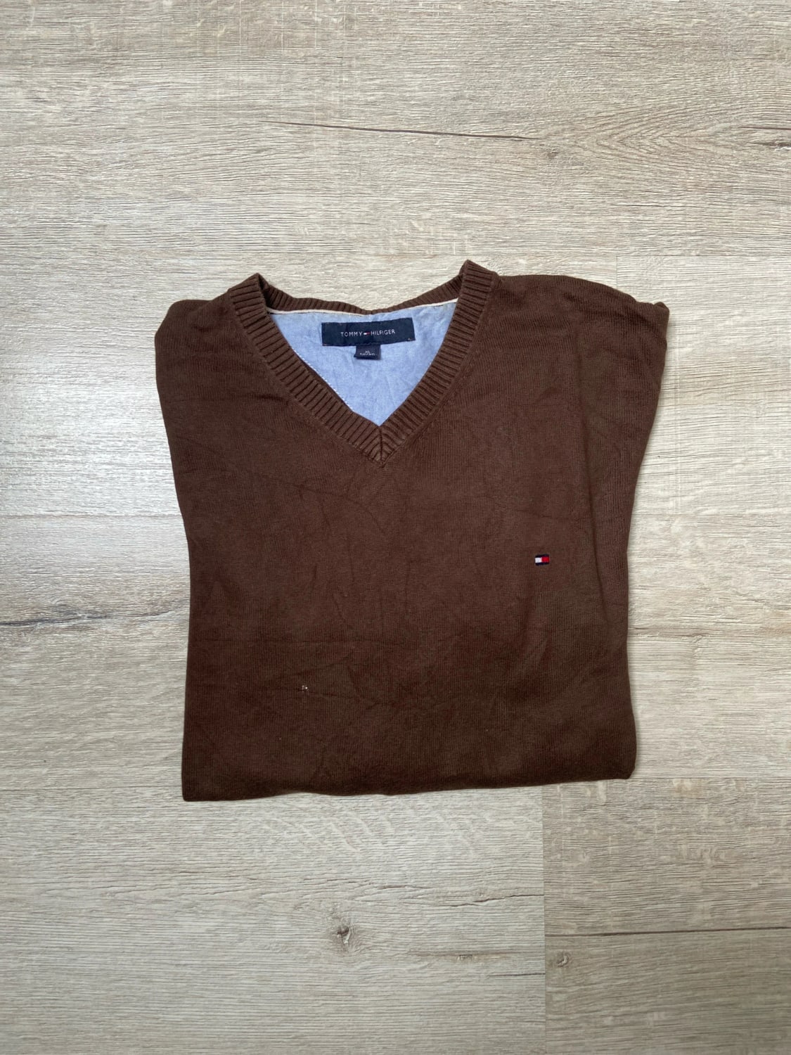 đź›’Pull Tommy Hilfiger XL Marron Col Vđź›’