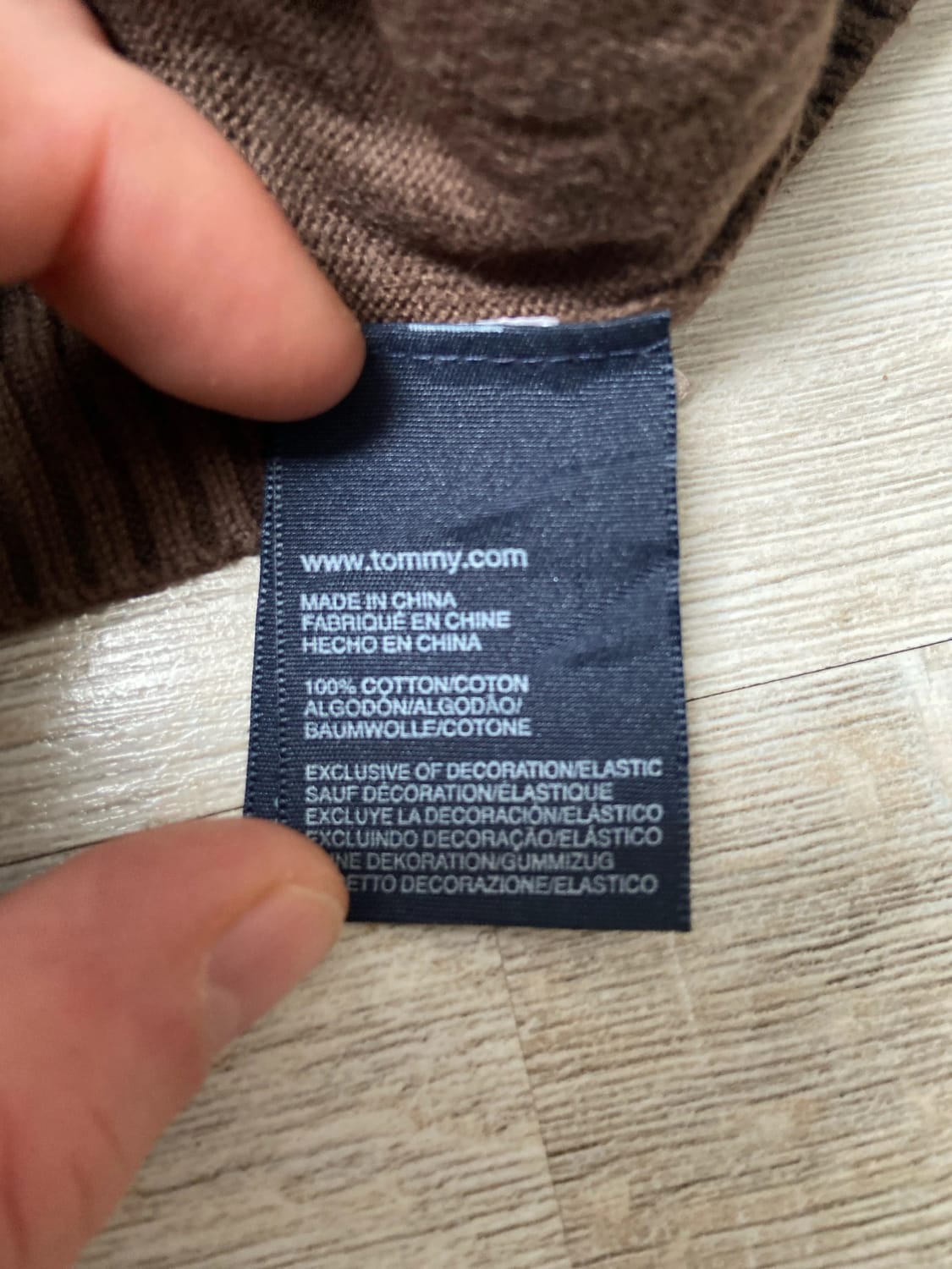 đź›’Pull Tommy Hilfiger XL Marron Col Vđź›’
