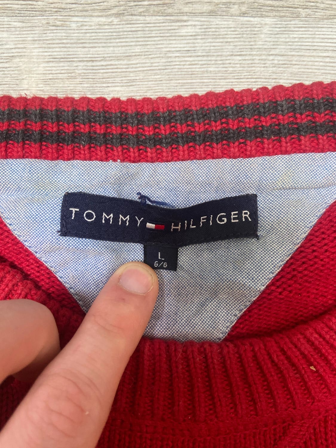 đź›’Pull Tommy Hilfiger Rouge Taille L đź›’