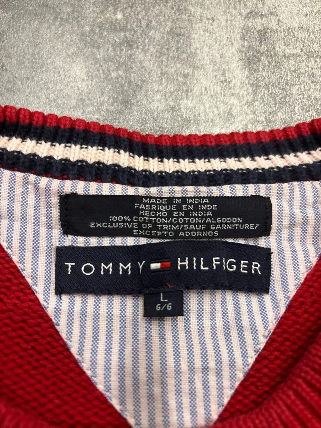 đź›’Pull Tommy Hilfiger Rouge Vif Taille L đź›’