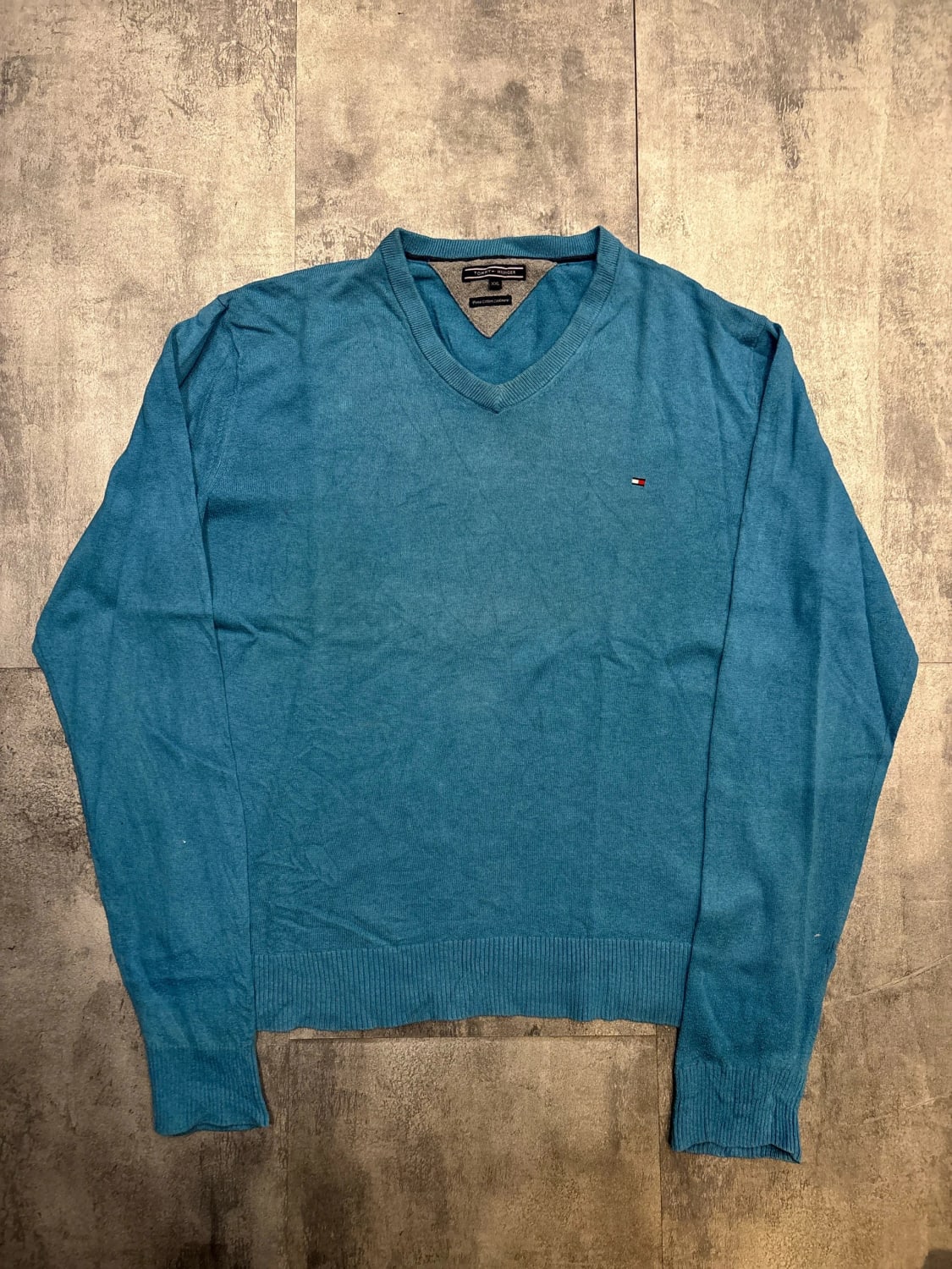 đź›’Pull Tommy Hilfiger Bleu Turquoise Taille XXLđź›’