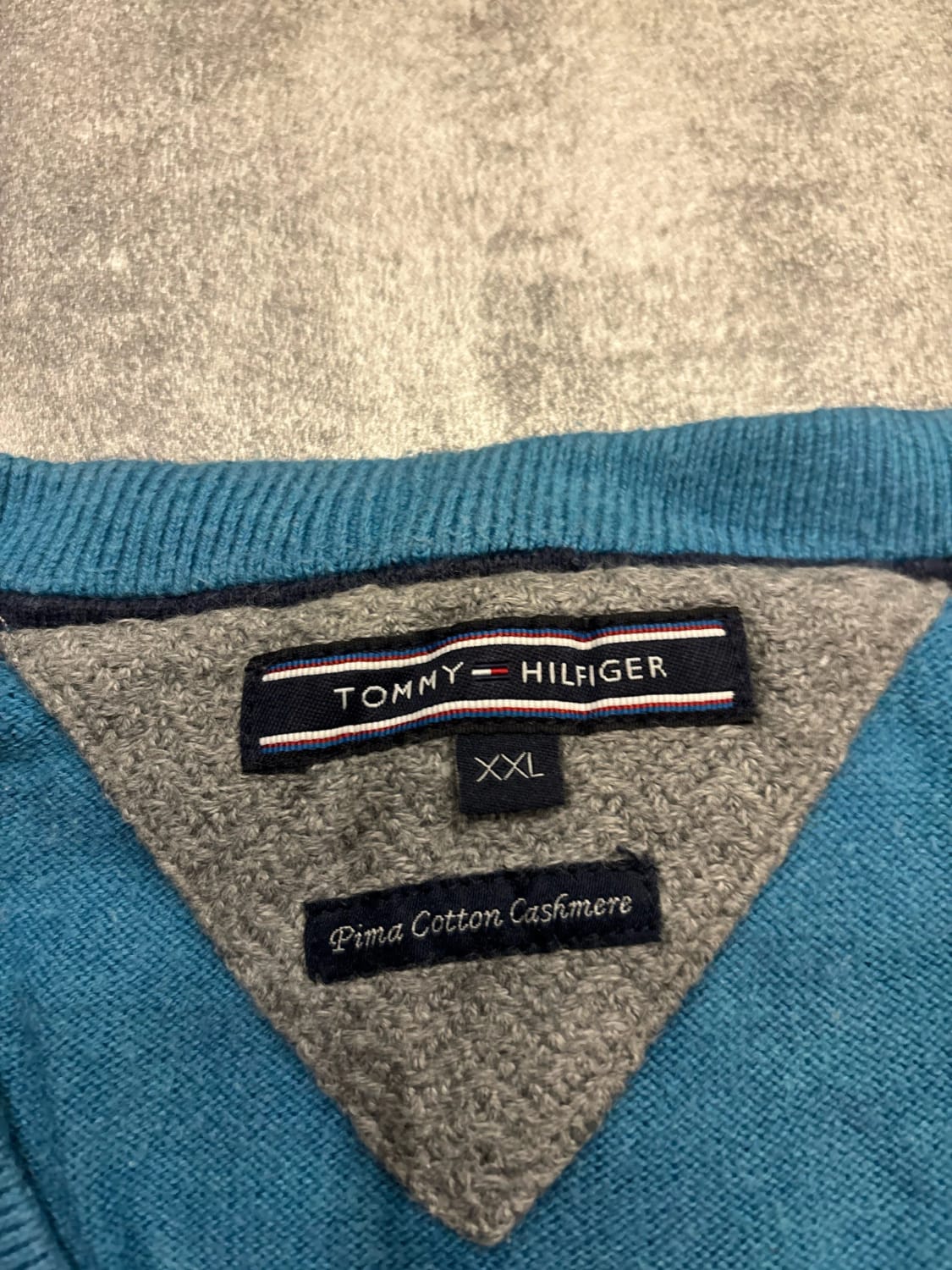 đź›’Pull Tommy Hilfiger Bleu Turquoise Taille XXLđź›’