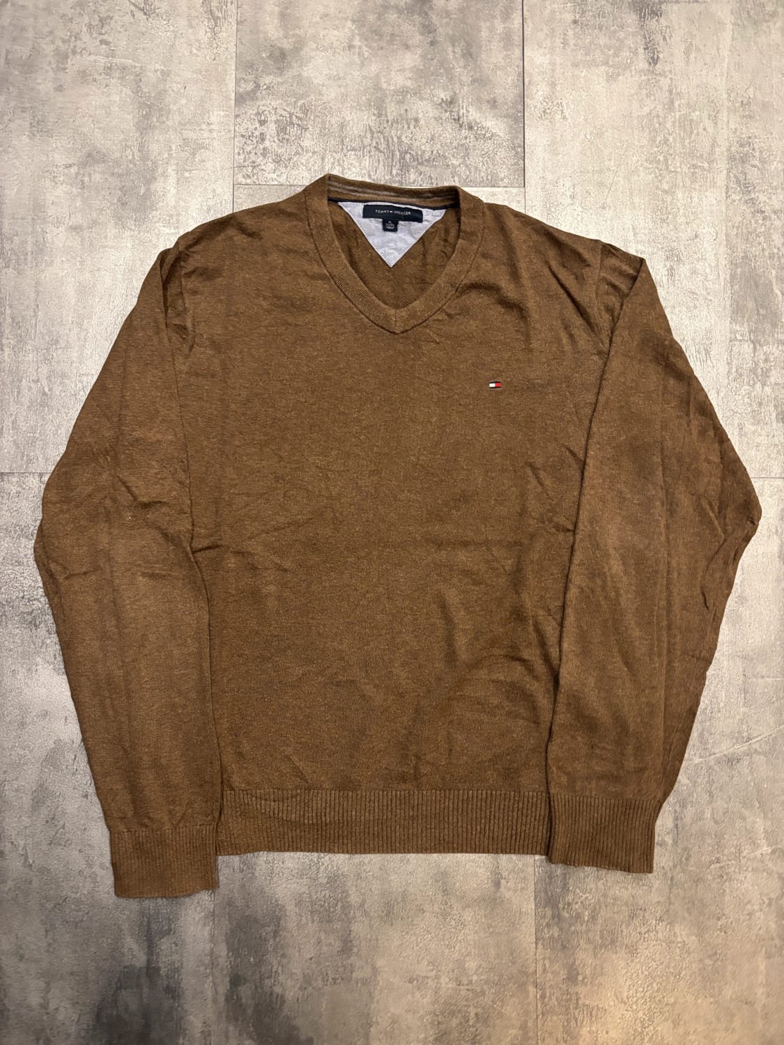 đź›’Pull Tommy Hilfiger XL Marron Col Vđź›’