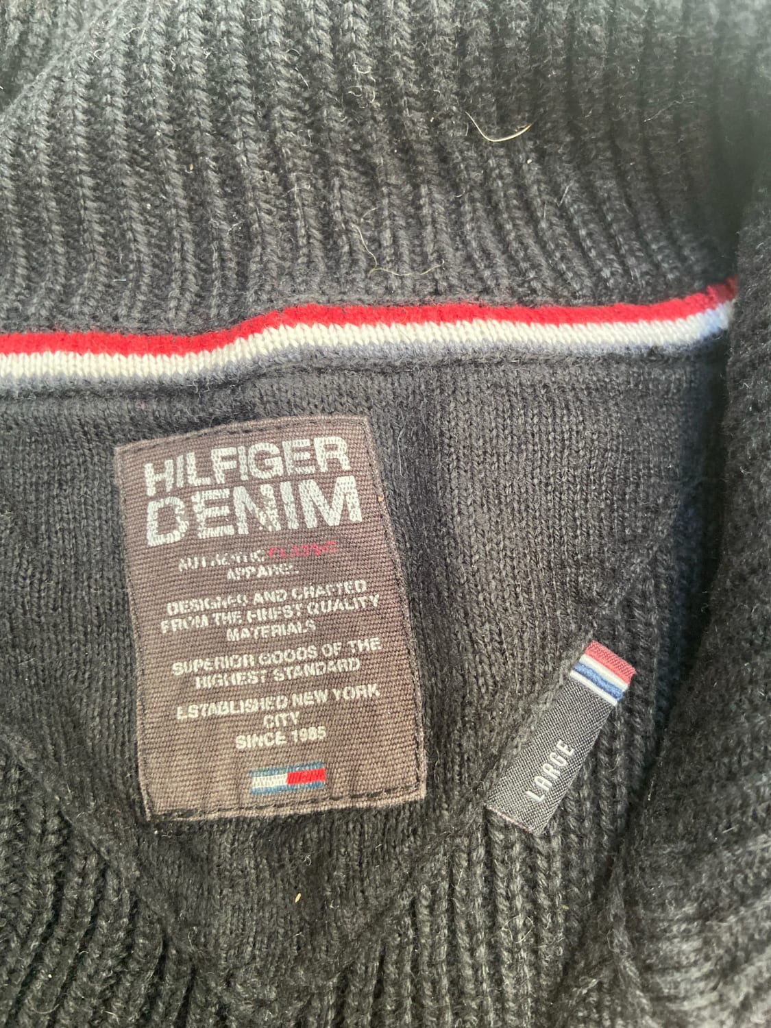 🛒Pull zippé Hilfiger Denim L🛒