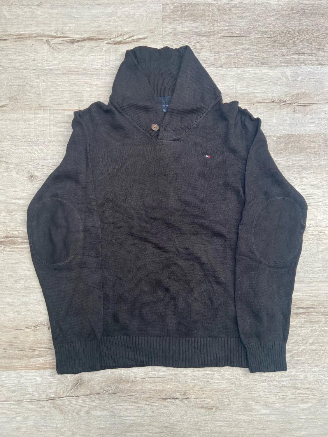 🛒Pull Tommy Hilfiger XL Noir Col Châle🛒