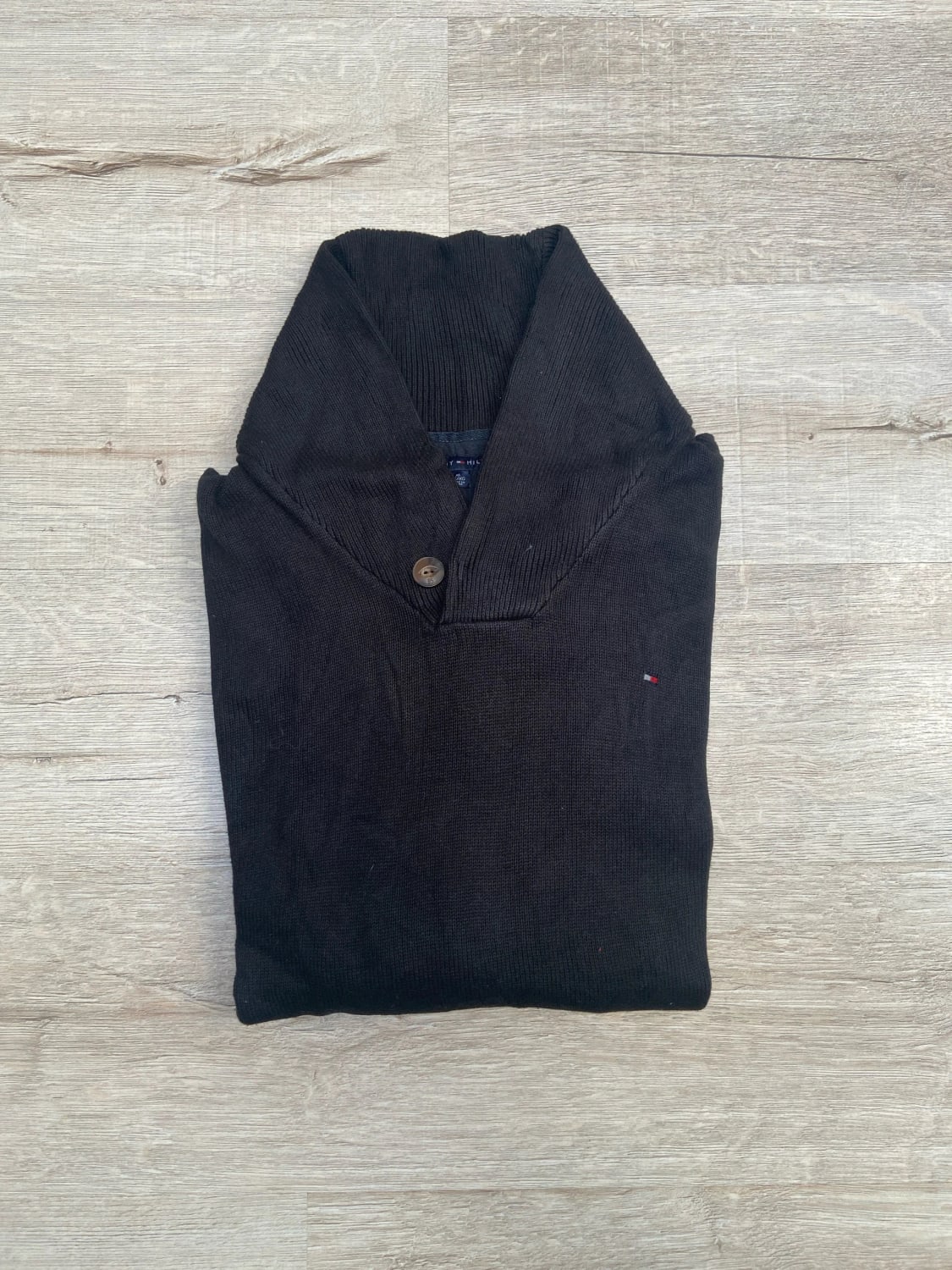 🛒Pull Tommy Hilfiger XL Noir Col Châle🛒