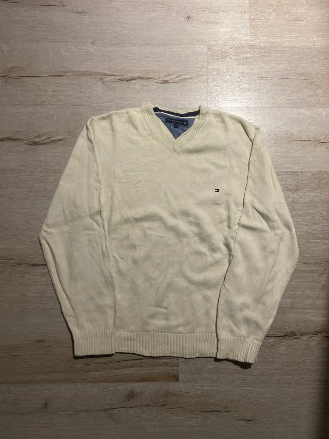 🛒Pull Tommy Hilfiger XL Crème Col V🛒