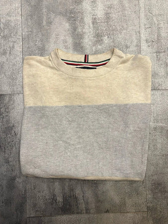 🛒Pull Tommy Hilfiger Bicolore Beige et Gris Taille S🛒