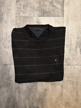 🛒Pull Tommy Hilfiger Noir Rayé Taille L 🛒
