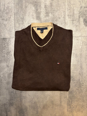 🛒Pull Tommy Hilfiger XL Marron Col V🛒