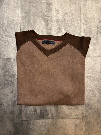 🛒Pull Tommy Hilfiger Marron Bicolore Taille L🛒