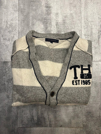 🛒Gilet Tommy Hilfiger XL rayures grises et blanches🛒