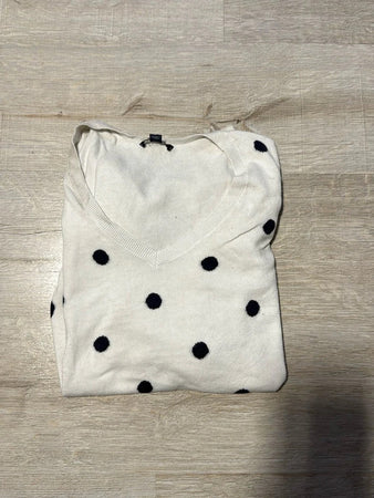 🛒Pull Tommy Hilfiger Blanc à Pois Noirs - Taille L🛒