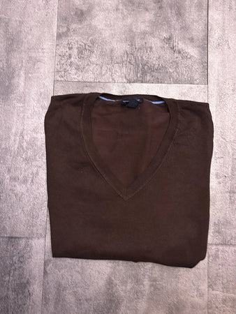 🛒Pull col V Tommy Hilfiger Marron Taille L🛒