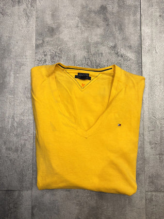 🛒Pull jaune col V Tommy Hilfiger taille L🛒