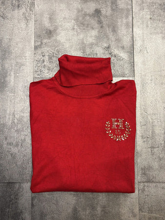 🛒Pull col roulé rouge vif Tommy Hilfiger - Taille L🛒