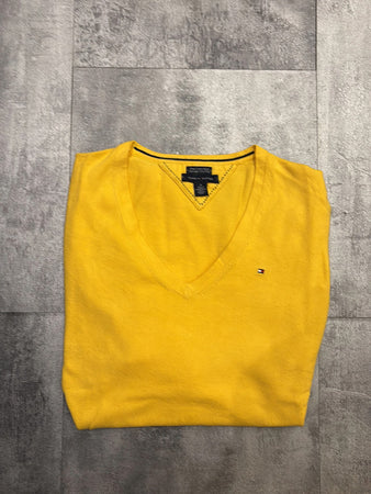 🛒Pull jaune col V Tommy Hilfiger M🛒