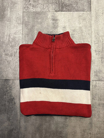 🛒Pull Tommy Hilfiger Rouge et Bleu Marine Taille L🛒