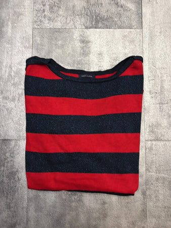 🛒Pull Tommy Hilfiger rayé rouge et bleu marine S🛒