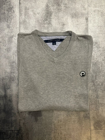 🛒Pull Tommy Hilfiger S/P Gris Chiné Col V 🛒