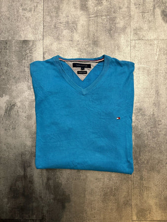 🛒Pull Tommy Hilfiger Bleu Turquoise Taille L🛒
