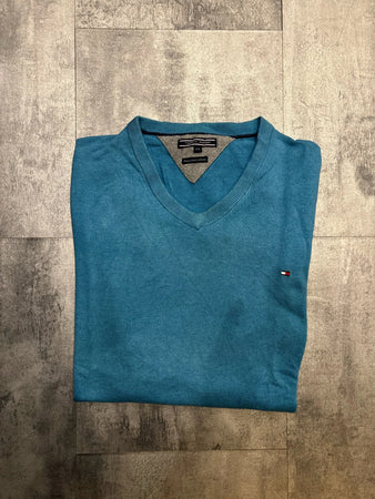 🛒Pull Tommy Hilfiger Bleu Turquoise Taille XXL🛒